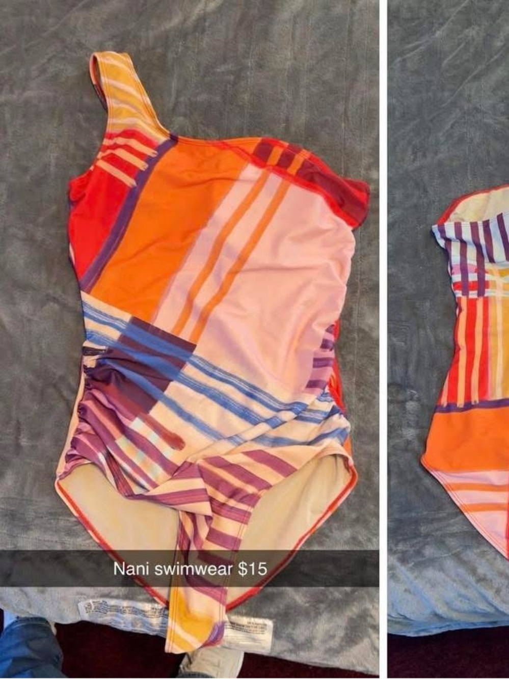 Nani Multi-Stripe One-Shoulder One-Piece Swimsuit - Pink & Orange